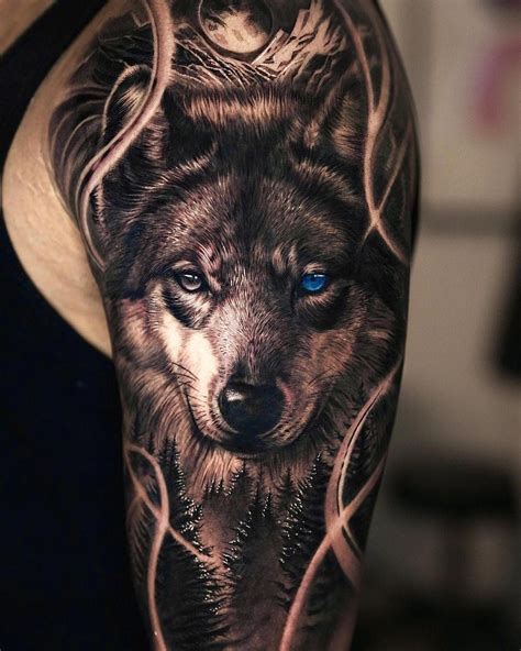 lobo solitario tatuaje|Tatuaje de lobo 